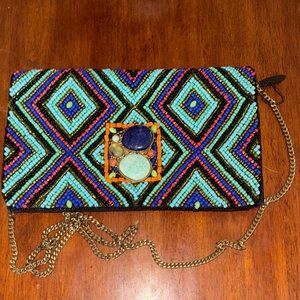 Mary Frances Beaded Clutch with Chain Strap